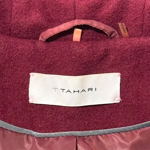 T Tahari Marla Burgundy Wrap Coat - Small (EUC) - Picture 15 of 16